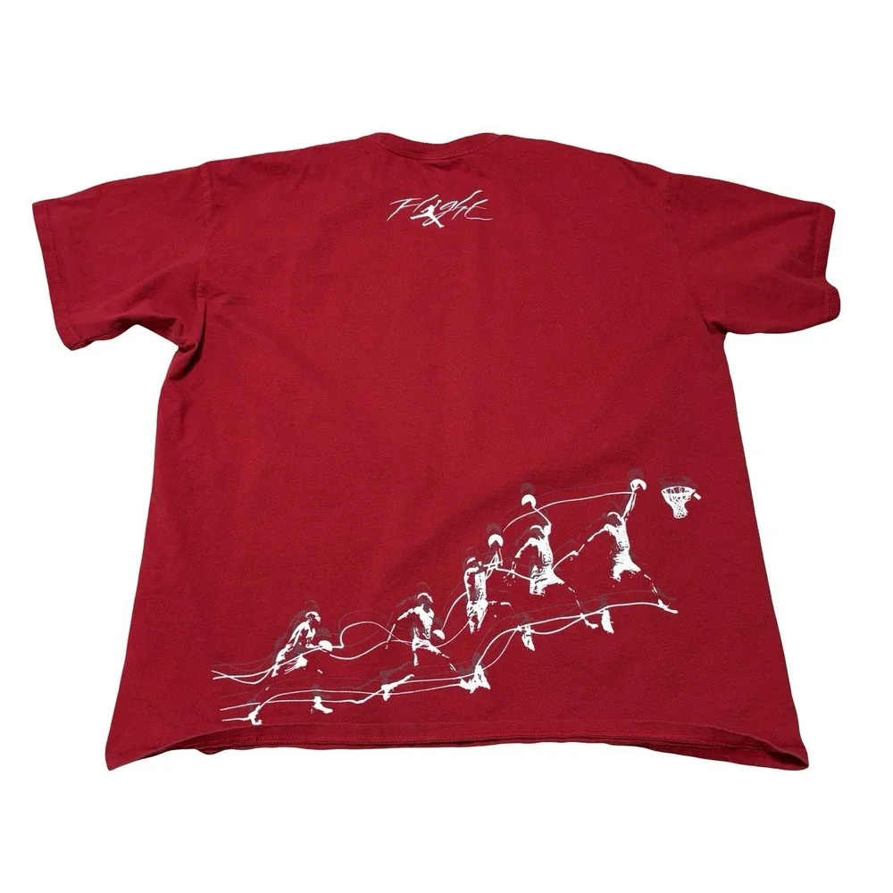 Vintage Y2K Jordan Men's Learn To Fly Jumpman Double Sided Logo Shirt XXL 27x31